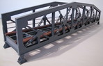 Hack Bücken Spur 1 Vorflutbrücke  100 cm, grau, hochdetailliertes Modell, mit Laufstegen aus Holz